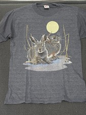 Vintage Rabbits Shirt Mens Medium Gray Bunny ...