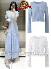 AUTHENTIC Sandro Women Pearl Button Lace Cut Knitted Cardigan Dress Tops SML