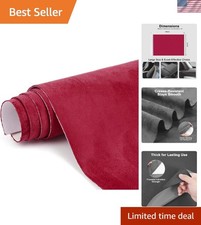 Burgundy Suede Fabric Wrap - 12x48 inch Suede Wrap for Car Interior - Self-Ad...