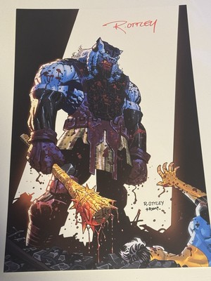 Battle Beast vs Invincible 11 By 17 Art Print Signed By Ryan Ottley 