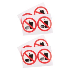  4 Pcs Attractive Business Signage Food and Drink Restriction Indoor