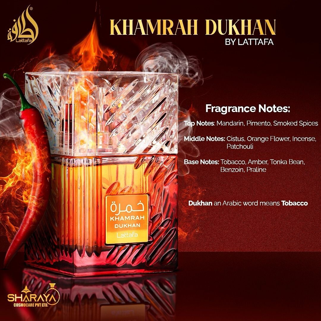 Lattafa Khamrah Dukhan for Unisex Eau de Parfum Spray, 3.4
