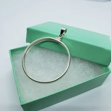 Sterling Silver Silver Eagle Bezel 41 mm Coin Screw Top Edge No Coin Included