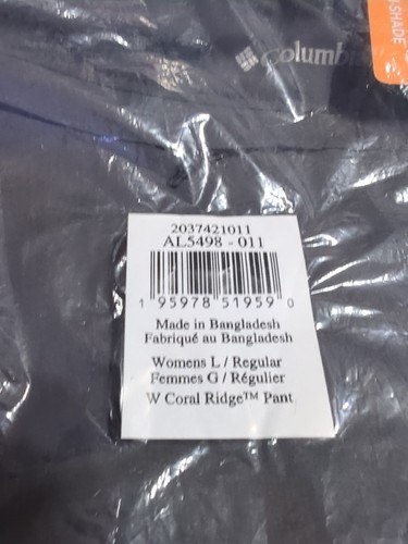 NEW & SEALED PKG Columbia Women's Coral Ridge Pants, Size Large - Picture 5 of 6