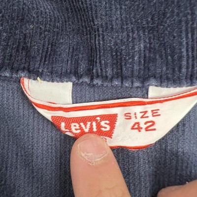 Vintage 70s Levis Corduroy Jacket Mens 42 Blue Made in USA 70505 