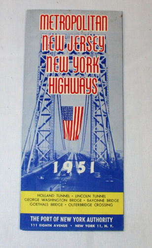 1951 Metropolitan New Jersey New York Highways Port Authority Holland Tunnel - Picture 1 of 3