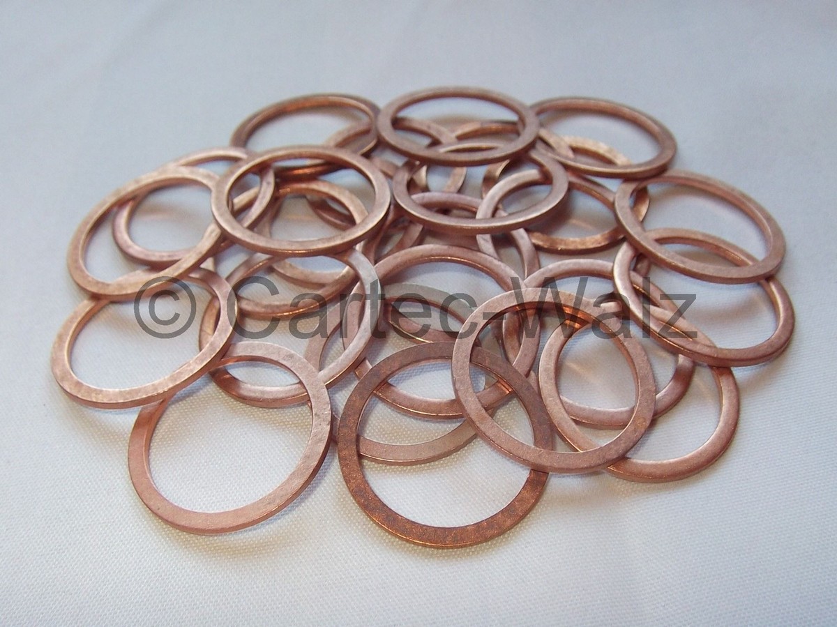 25 Pezzo Anelli Di Rame Per Guarnizione Rame Cu 21x26x1,5 MM Din 7603 - Foto 2