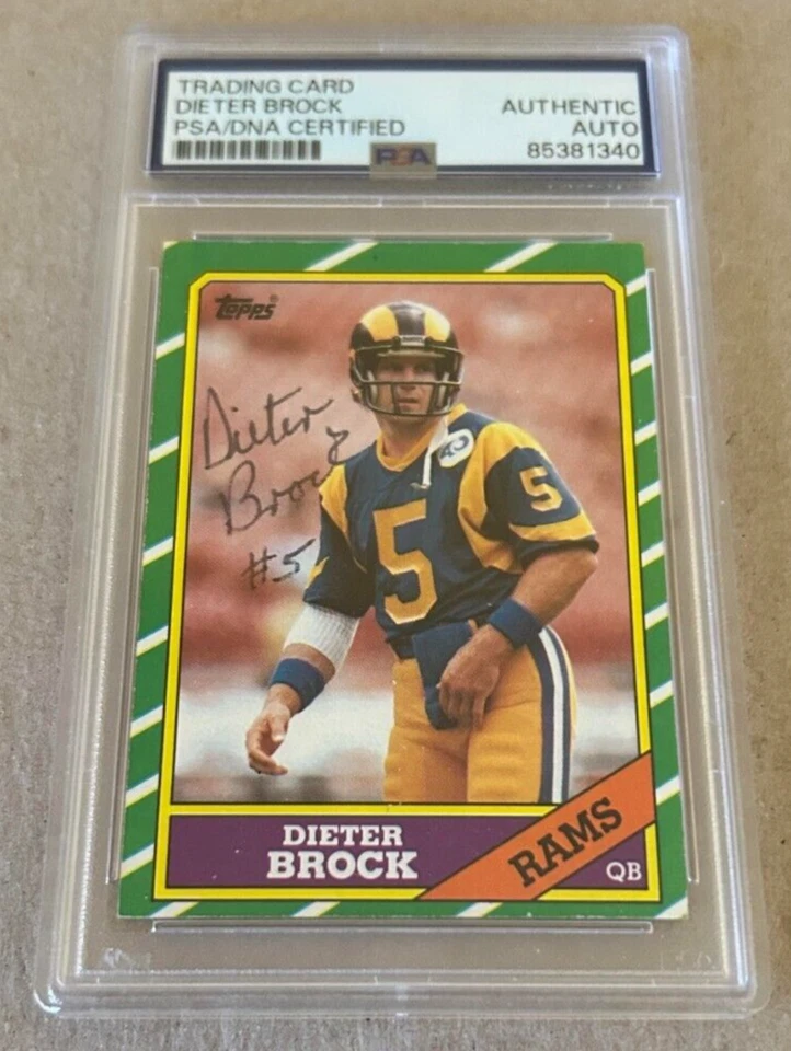 Dieter Brock 1986 Topps 76 Signed Auto Autograph Rams Jacksonville State PSA/DNA - Image 2 of 3