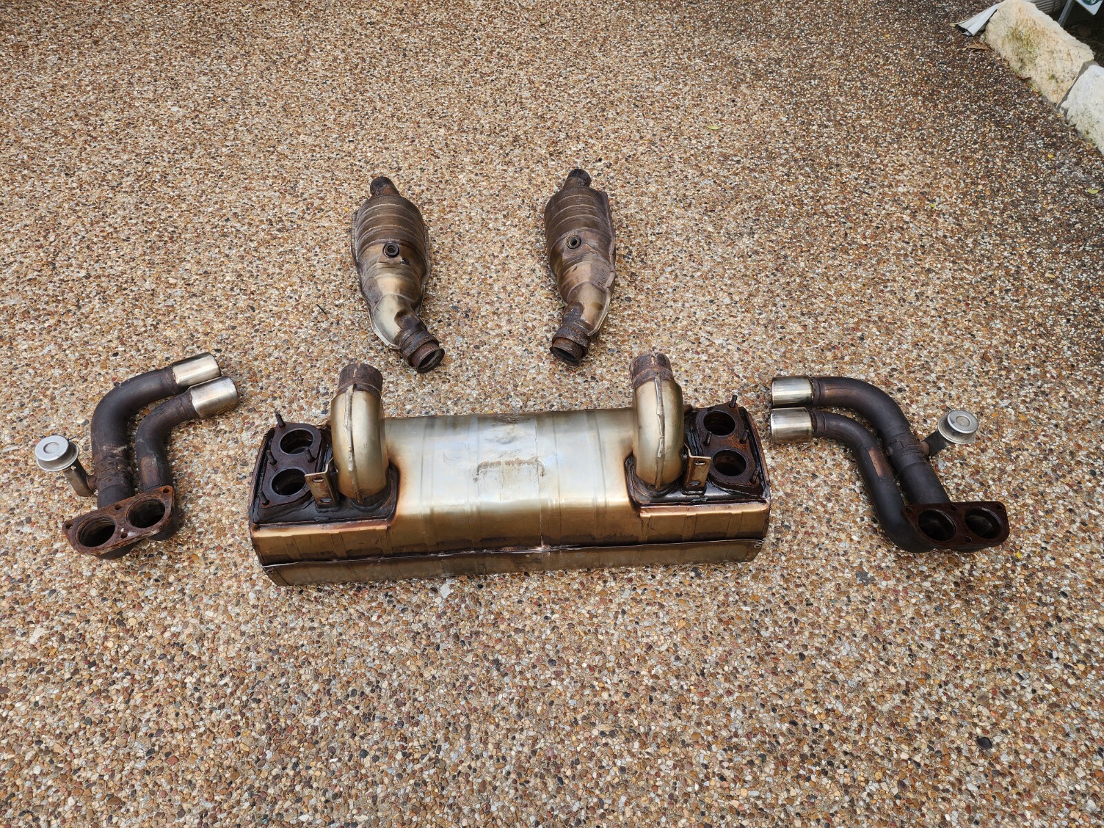 FERRARI 360 MODENA OEM FACTORY GENUINE ORIGINAL EXHAUST SYSTEM WITH PIPE TIPS