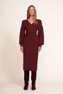 staud red knit dress Staud Women's Lois One-Shoulder Sheath Dress - Rouge