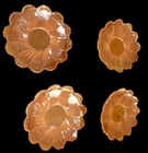 VTG Fire King Anchor Hocking Peach Lustre Lotus Leaf Blossom Dessert Plates Four