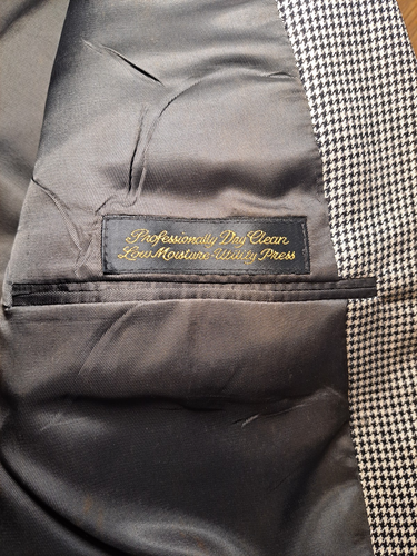 VINTAGE Hart Schaffner Marx Sport Coat 42R Houndstooth Blazer Suit Jacket USA - Picture 6 of 10