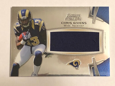 2012 Bowman Sterling Reflection Chris Givens Card #BSJRR-CG NM-MT PATCH Worn RC 