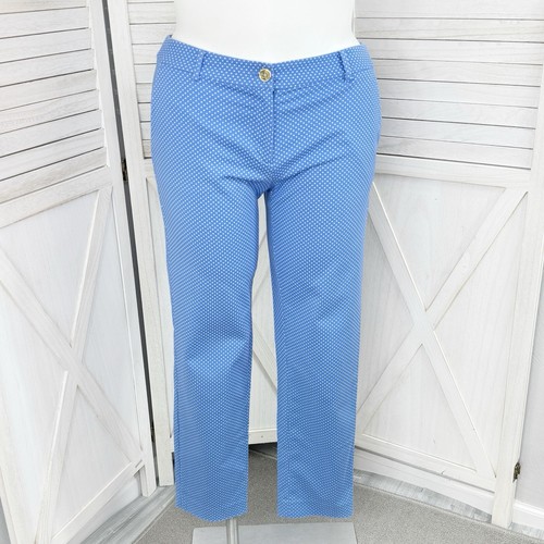Michael Michael Kors Pants Womens 10 Blue White Polkadot Crop Chino Cotton Twill - 第 1/15 張圖片