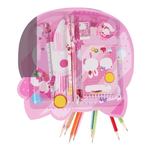 Cartoon Stationary Set Pencil Eraser Ruler Notebook Stationary For Kids Rosea♡ - Picture 3 of 12