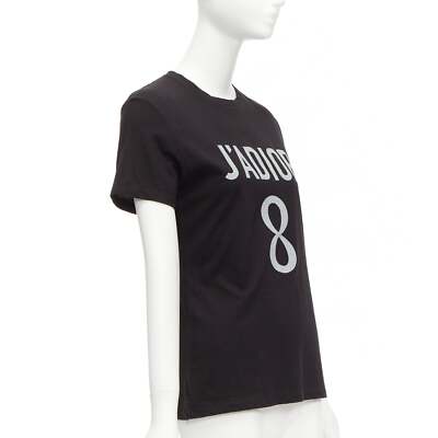 Christian Dior J'ADIOR 8 Tシャツ J'Adior 8 T-Shirt Black Cotton and Linen Jersey | DIOR