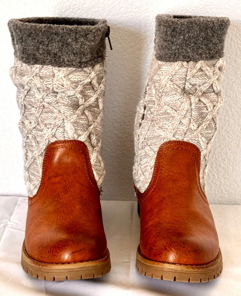 NUEVAS Botas de Moda Muk Luks Para Mujer Talla 7 Tejidas Top Cremalleras Laterales Foto 4 de 4
