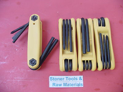 4 New Utility GorillaGrip  5pc Fold-Up PH#1, 3/16''Slot & 4-6mm Hex Bondhus 12540