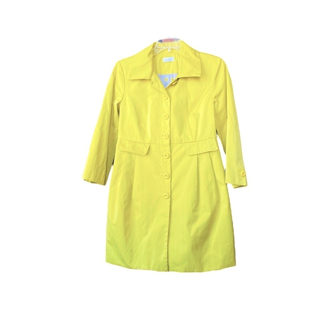 Pinko Italian Spring jacket trench coat, 3/4 sleeve lime green