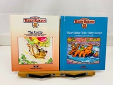 1985 1988 Worlds of Wonder Teddy Ruxpin Book Lot - Airship  Water Safety