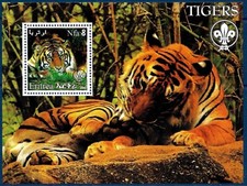 Érythrée 2002 Tigres Sauvage Chats Animaux Nature Faune Conservation m s MNH