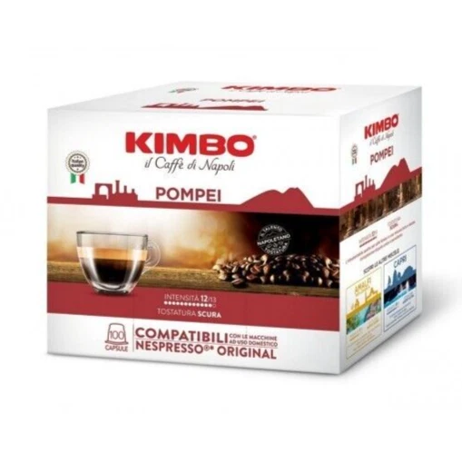 600 Capsule Caffè Kimbo Compatibili NESPRESSO POMPEI Le Meraviglie Forte Intenso