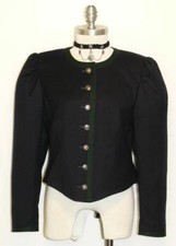 PETRESSA Short BOILED WOOL JACKET German Coat Women EMBR DUCK BLUE / B38" 8 S
