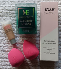 JOAH Light Medium Foundation Beauty Blender Primer W7 Pink ME Green Sponge Lot