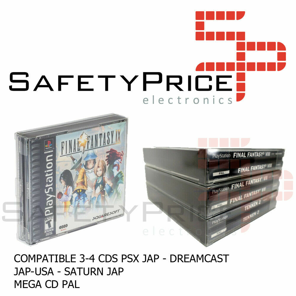 5x Funda protectora juegos japoneses 3-4 Cds PSX Dreamcast Saturn Mega CD REF431