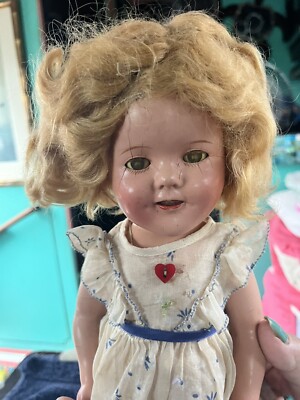 Original 1930’s Shirley Temple Doll 16” Composition Ori Dress RARE Ideal 