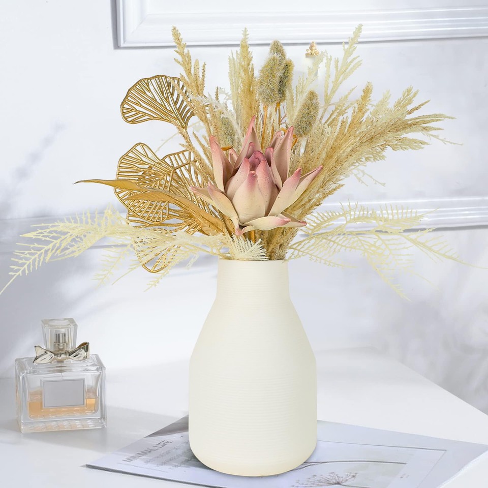 Ghrdopy 22Inch Fake Flowers with Vase Fake Plants and Flower Vase for