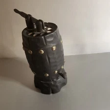 Vintage Carved Wood Barrel Barrel Lever Lift Mechanical Cigarette Dispenser