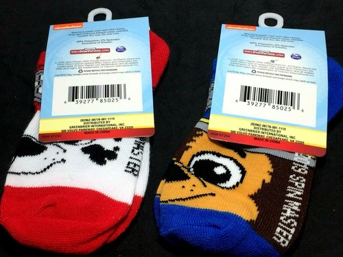 Lot of 2 Paw Patrol's Chase and Marshall Boys' No Show Socks Fits Size 6 - 8½ - Picture 8 of 8