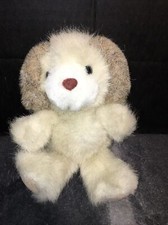 VGUC-6  VINTAGE RUSS BERRIE PLUSH STUFFED DUNHILL TAN BEIGE TAUPE PUPPY NO.326