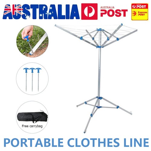 Portable Clothes Rack Tripod Camping Dryer Airer Foldable Folding ...