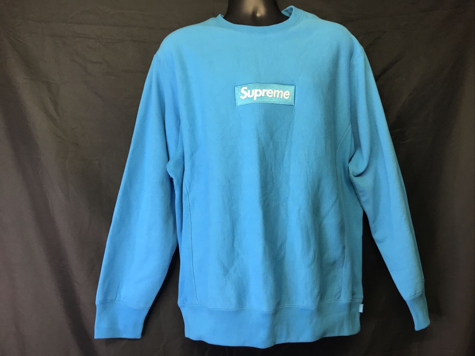 Supreme Box Logo Crewneck SIZE XL Sweatshirt BRIGHT ROYAL Blue FW18 BoGo