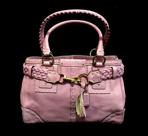 美品　COACH コーチ ハンプトン　ピンク　レザー　フリンジ F08A70 美品 COACH コーチ ハンプトン ピンク レザー フリンジ F08A70