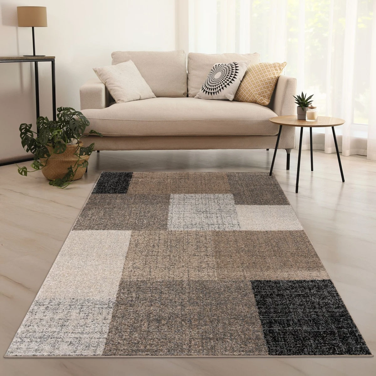 Tappeto antiscivolo per corridoio, marrone, 60 x 150 cm, lavabile, decorativo, per cucina, corridoio, soggiorno, con retro in gomma, larghezza 40-120 cm