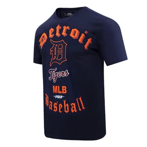 Pro Standard - MLB Detroit Tigers Men's Old English Logo Top - Navy/Orange - Picture 2 of 6