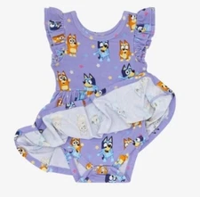 Little Sleepies  Bluey Flutter  Bodysuit Twirl Dress NIB 6-12