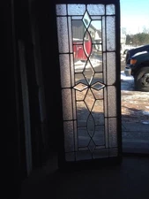 Sg 91 Antique Beveled Glass And Textured Glass Transom Window