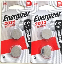 4 PK ENERGIZER 3V LITHIUM BAT. ECR2032 (GREAT EXP 12/34) DL2032 CR2032 FREE SHIP