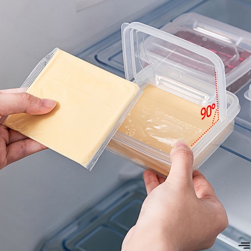 3Pcs Flip Lid Cheese Container Transparent Clear PP Food Storage Box Case - Picture 4 of 12