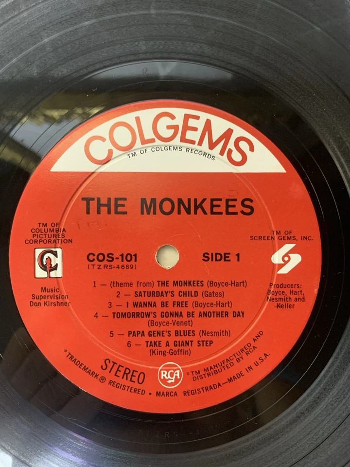 THE MONKEES self-titled debut LP on Colgems First Press Vtg Vinyl EX - Image 2 of 4