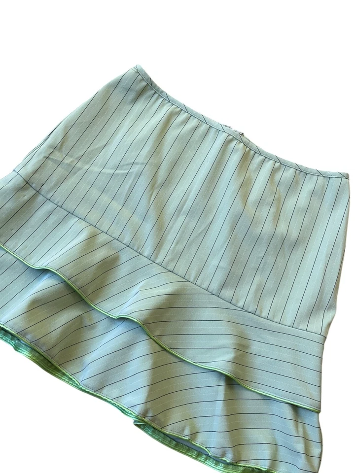 Falda Y2K My Michelle para mujer 13/14 verde a rayas mini volantes cabaña hada años 90 Foto 2 de 4