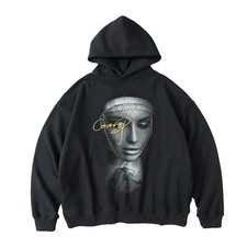 Niepce Men's Streetwear Mistress Hoodie Portrait Graphic Relaxed Pullover