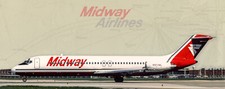 Midway Airlines Douglas DC-9-31 Handmade 2" x 5" Fridge Magnet (PMT1792)