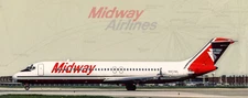 Midway Airlines Douglas DC-9-31 Handmade 2" x 5" Fridge Magnet (PMT1792)