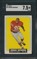 1964 TOPPS FOOTBALL #92 JUNIOUS BUCHANAN RC SGC 7.5 NM+ HOF ROOKIE