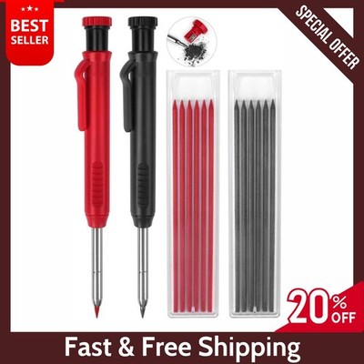 2 Pack Carpenter Construction Pencils Mechanical Pencils with 12 Refills USA,NEW